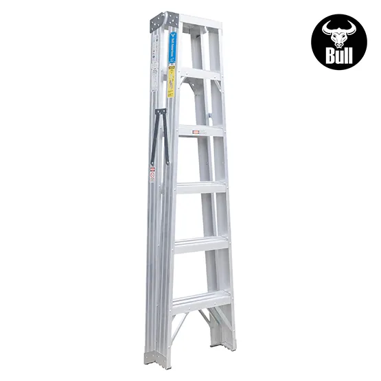 ESCALERA ALUMINIO TIJERA DOBLE ACCESO 6 PASOS 150KG 1.83m ATD150-6IA AMERICAN BULL