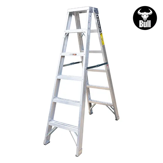 ESCALERA ALUMINIO TIJERA DOBLE ACCESO 6 PASOS 150KG 1.83m ATD150-6IA AMERICAN BULL