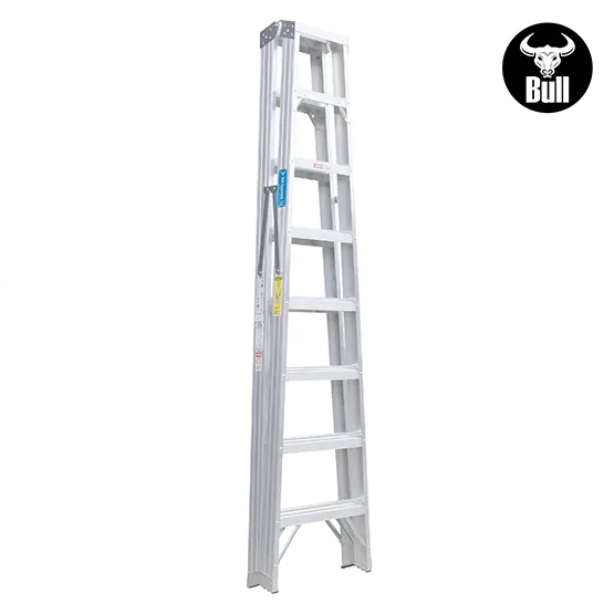 ESCALERA ALUMINIO TIJERA DOBLE ACCESO 8 PASOS 150KG 2.44m ATD150-8IA AMERICAN BULL