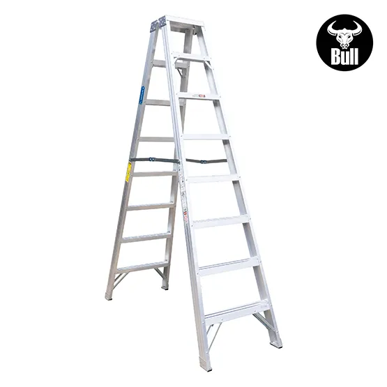 ESCALERA ALUMINIO TIJERA DOBLE ACCESO 8 PASOS 150KG 2.44m ATD150-8IA AMERICAN BULL