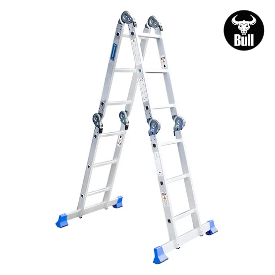 ESCALERA ALUMINIO MULTIUSOS + PLATAFORMA 12 PASOS 150KG AM150-12IA+ PASOS AMERICAN BULL