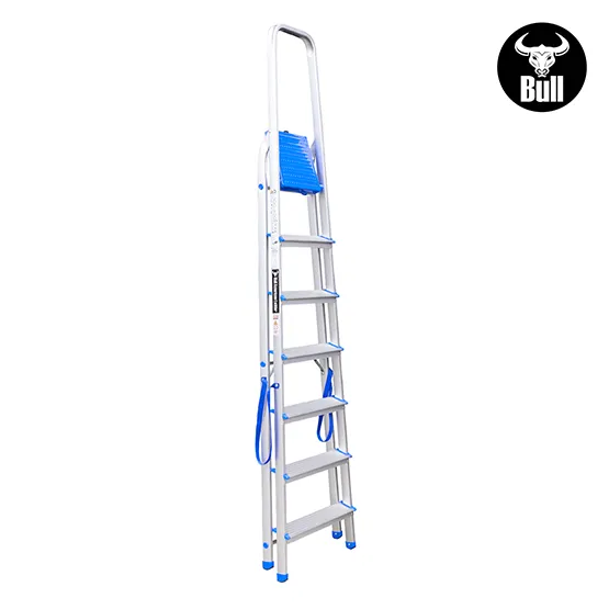 ESCALERA ALUMINIO TIPO BANQUETA 7 PASOS 150KG 1.50m AB150-7IA AMERICAN BULL