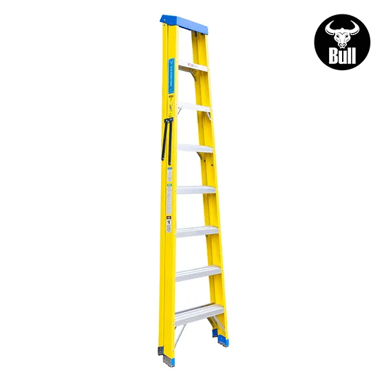 ESCALERA FIBRA SIMPLE ACCESO 8 PASOS 113KG 2.44m FTS113-8I AMERICAN BULL