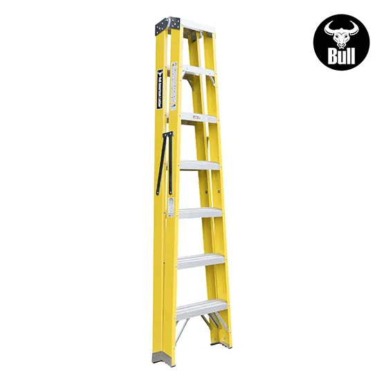 ESCALERA FIBRA TIJERA DOBLE ACCESO 7 PASOS 150KG 2.13m FTD150-7IA AMERICAN BULL