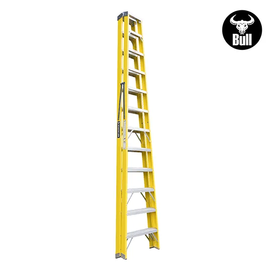 ESCALERA FIBRA TIJERA DOBLE ACCESO 12 PASOS 150KG 3.66m FTD150-12IA AMERICAN BULL