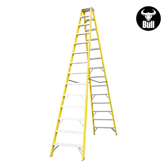 ESCALERA FIBRA TIJERA DOBLE ACCESO 14 PASOS 150KG 4.27m FTD150-14IA AMERICAN BULL