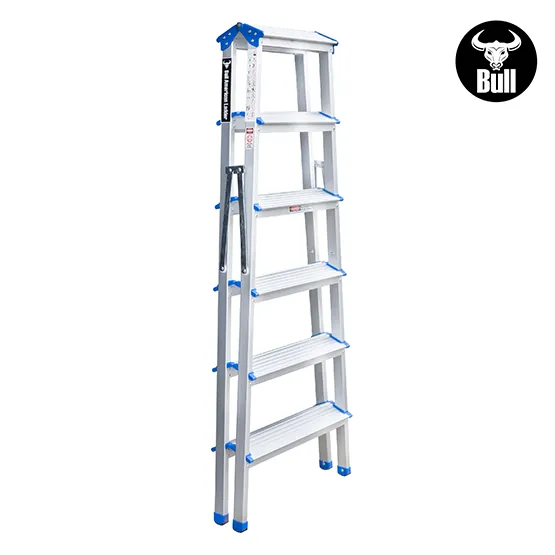 ESCALERA ALUMINIO TIPO BANQUETA DOBLE 6 PASOS 150KG 1.32m ABD150-6IA AMERICAN BULL