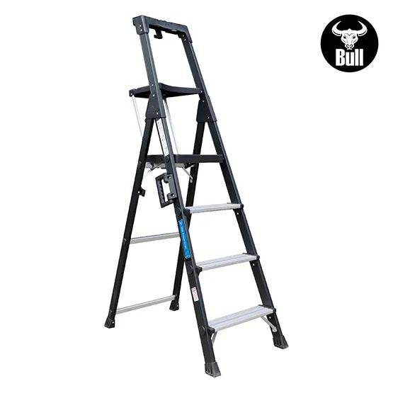 ESCALERA ALUMINIO PORTÁTIL HIGH QUALITY 4 PASOS 150KG 0.98m APHQ150-4IA AMERICAN BULL