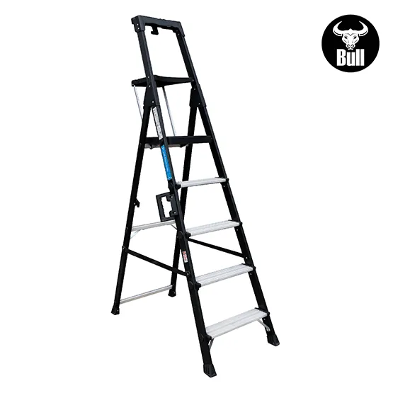 ESCALERA ALUMINIO PORTÁTIL HIGH QUALITY 5 PASOS 150KG 1.25m APHQ150-5IA AMERICAN BULL