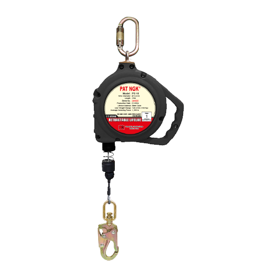 LINEA RETRACTIL CABLE DE ACERO 4.8mmx10M CON GANCHO DOBLE SEGURO CARABINERO PE-10 PATNGK