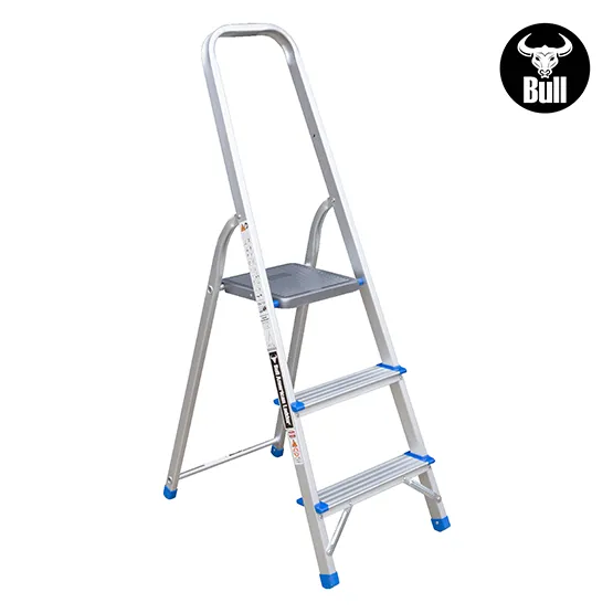 ESCALERA ALUMINIO TIPO BANQUETA ECONOMIC 3 PASOS 150KG 0.62m EAB150-3IA AMERICAN BULL