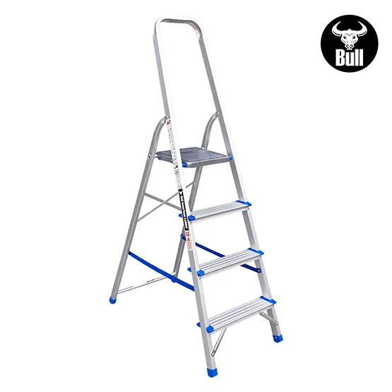 ESCALERA ALUMINIO TIPO BANQUETA ECONOMIC 4 PASOS 150KG 0.84m EAB150-4IA AMERICAN BULL