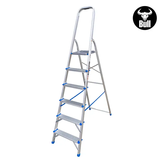 ESCALERA ALUMINIO TIPO BANQUETA ECONOMIC 6 PASOS 150KG 1.28m EAB150-6IA AMERICAN BULL