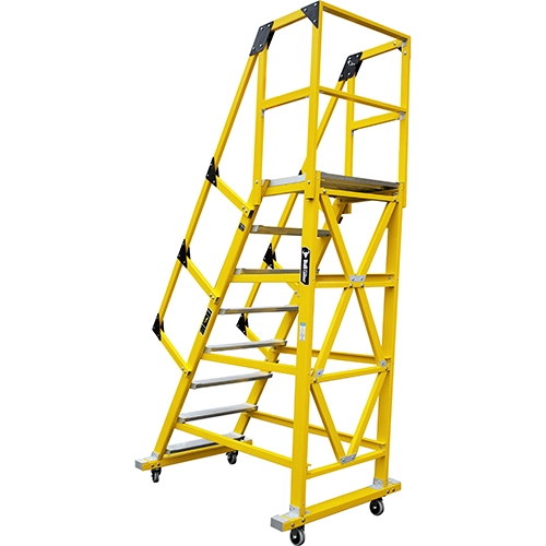 ESCALERA FIBRA TIPO AVION 10 PASOS 180KG ALT PLAT 2.50 FTA180-10IAA AMERICAN BULL