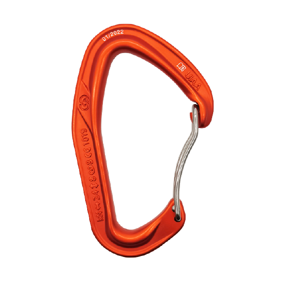 MOSQUETÓN ERGONÓMICO ALUMINIO NARANJA SEGURO SIMPLE AUTOMÁTICO 24 kN CE-EN 12275 ACE WIRE - 4131160 ARMBURY
