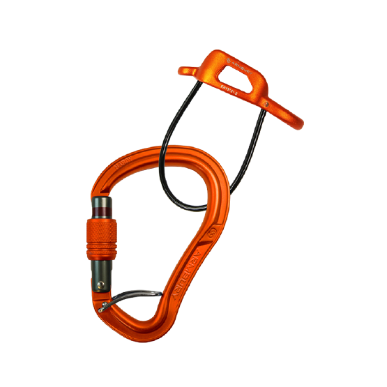 SET DE ASEGURAMIENTO + MOSQUETÓN ALUMINIO NARANJA SEGURO CON ROSCA EN 15151-2 ZAN SET - 4153461 ARMBURY