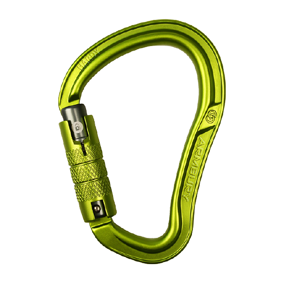MOSQUETÓN ERGONÓMICO HMS ALUMINIO VERDE TRIPLE SEGURO AUTOMÁTICO 28 kN CE-EN 12275-EN 362 HARDY HMS TWIST - 4131224 ARMBURY