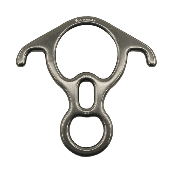 DESCENSOR TIPO OCHO CON OREJAS ALUMINIO GRIS 40 kN EN 15151-2 FIGURE 8 RES - 4153252 ARMBURY
