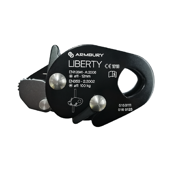 ANTICAÍDAS ALUMINIO NEGRO 100 kg CE-EN 12841/A-EN 353-2 LIBERTY - 5153111 ARMBURY