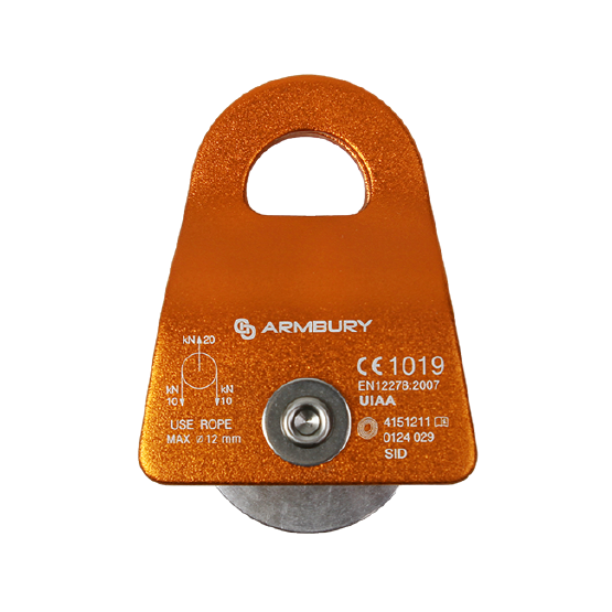 POLEA SIMPLE MÓVIL ALUMINIO 12MM NARANJA 20 kN CE-EN 12278 SID MOBILE ORANGE - 4151211 ARMBURY