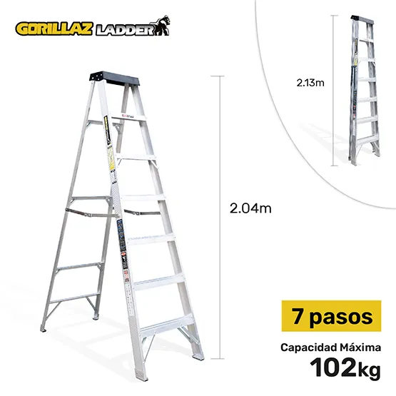 ALUMINIO ESCALERA TIJERA SIMPLE 2.13m GATS7-II GORILLAZ 102KG