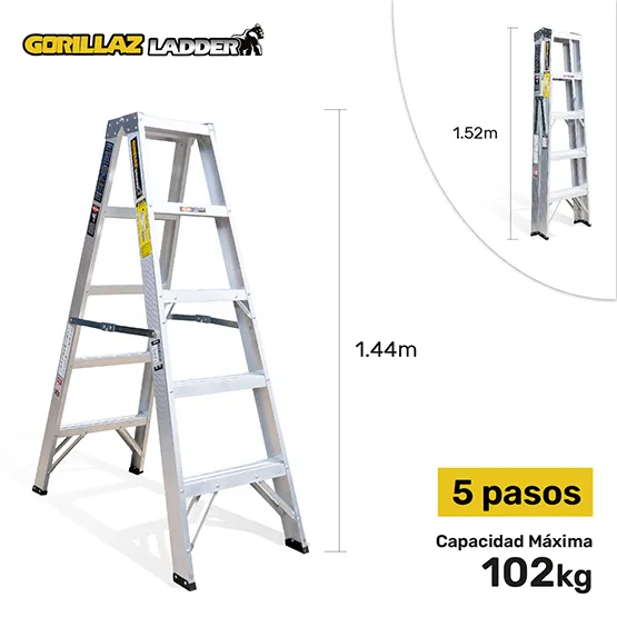 ALUMINIO ESCALERA TIJERA DOBLE 1.53m GATD5-II GORILLAZ 102KG