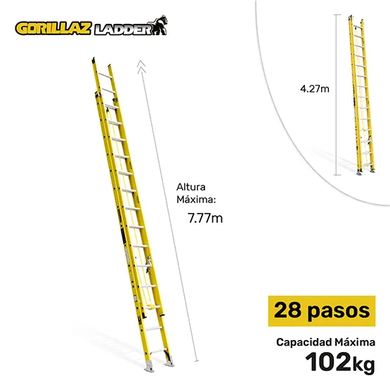 FIBRA ESCALERA EXTENSION 7.80m GFTT28-II GORILLAZ 102KG