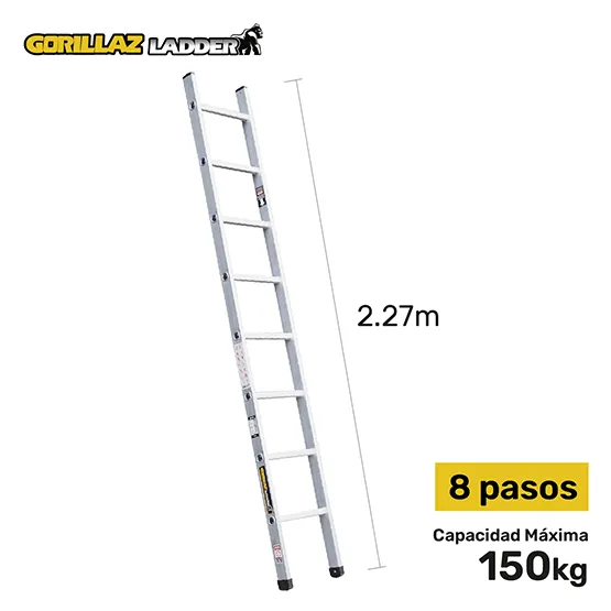 ALUMINIO ESCALERA DE APOYO 2.27m GAA8-IA GORILLAZ 150KG