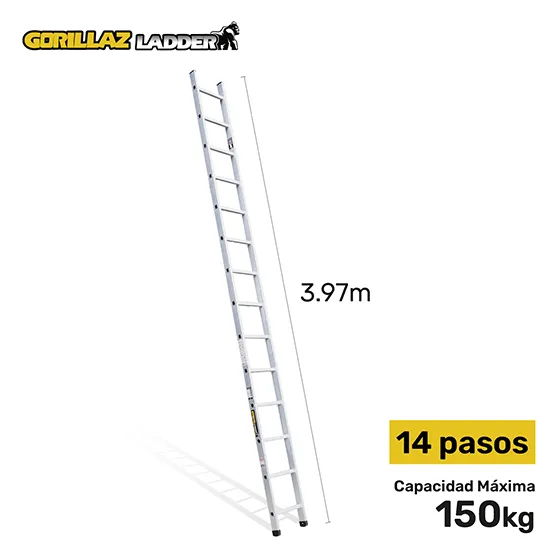 ALUMINIO ESCALERA DE APOYO 3.97m GAA14-IA GORILLAZ 150KG