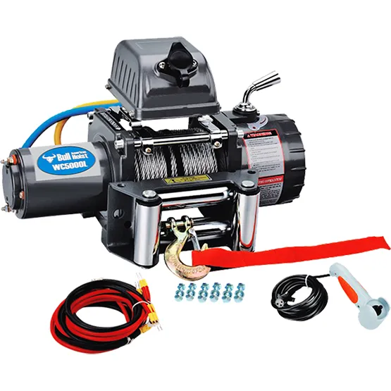 WINCHE 12V MODELO WC-5000LBS AMERICAN BULL - VELOCIDAD: 2.2~3.9m/min 24mts